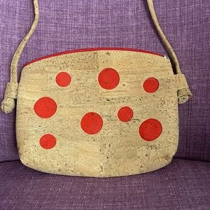 Small Cork Bi Colored Dot Purse Eco Friendly. MINI